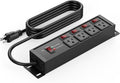 CCCEI Heavy Duty Surge Protector Power Strip 20 Amp Individual Switches. 20FT 12 Gauge Extension Cord with Multiple Outlets. Kitchen, Garage, Shop, Industrial Wall Mount Electric Extender, Black.