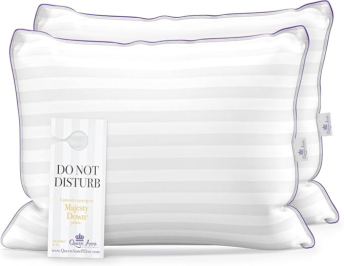 Queen Anne Hotel Collection Pillows – Luxury Down Alternative Bed Pillows (2-Pack, Queen Firm) – Ultimate Comfort, Hypoallergenic, Made in The USA