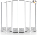 6 Pack Under Cabinet Lighting Wireless, 58 LED Rechargeable Battery Motion Sensor Light Indoor, Stick On Magnetic Closet Lights, Under Counter Lights for Kitchen, Stairs, White 14 in