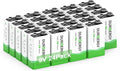 DURNERGY 9 Volt Battery, 9V Batteries 24 Pack, Smoke Detector Battery 9V 6LR61 Battery Square Batteries 9V Alkaline Batteries