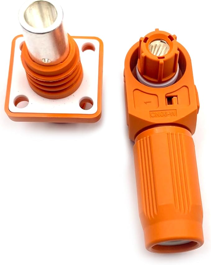 1 Set Battery Energy Storage Connector, 400A High Current Connectors Quick Plug Terminal Orange Right Angle Plug and Socket IP67 Waterproof Power Adapter Crimping 150mm² Wiring (1500V)