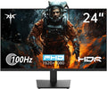 KTC 24 Inch 1080P Full HD Computer Monitor, 100Hz HDR10 Frameless Gaming Monitor with Freesync, HDMI & VGA Ports PC Monitor for Working, VESA, Tilt Adjustable, Eye Care