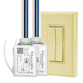 RunLessWire Fan & Light Battery-Free DIY Wireless Light Switch Kit 150ftRF Range Kinetic for Bathrooms & Ceiling Fans: 1 Dual Remote Switch Controls 2 5A On/Off Receivers Separately – Ivory