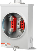 125 Amp Meter Socket, 4 Jaw Meter Base, 600V 3 Wire Ringless Type, with Horn Bypass Meter Cover Plate, Suitable for Overhead/Underground Feed