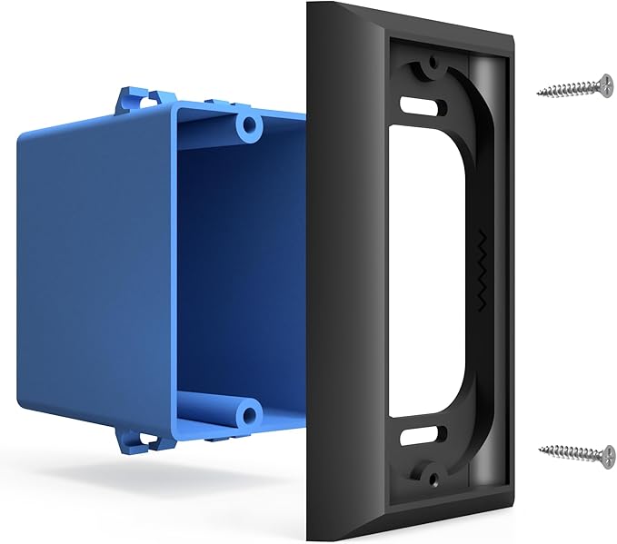 Ring Doorbell Mount - Hidden River Lab genuine Wall plate for Ring Wired Doorbell PRO (formerly Ring PRO2) - Premium adapter plate - Black