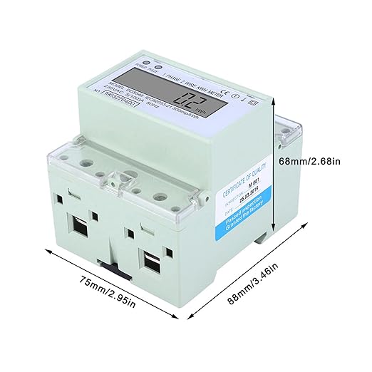 ANKROYU DDS546 Single Phase Energy Meter, Rail Digital Electric Consumption Meter, Anti Impact Residential Energy Meter for Energy Consumption Measurement