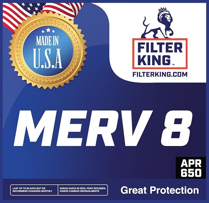 Filter King 11.5x11.5x1 Air Filter | 4-PACK | MERV 8 HVAC Pleated A/C Furnace Filters | MADE IN USA | Actual Size: 11.5 x 11.5 x .75"