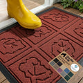 GORILLA GRIP WeatherMAX Door Mat, Indoor Outdoor, 29x17, Burgundy Leaves by GorillaGrip