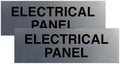 All Quality Basic Electrical Panel Sign - Fire Regulation Safety Compliance Sign - Silver - Medium (2 Pack)