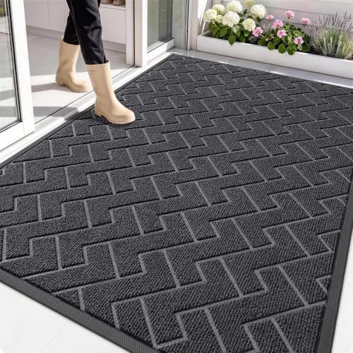 OLANLY Front Door Mat Outside 71x47, All-Season Absorbent Rubber Doormat by OLANLY