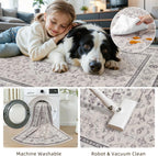 5x7 Area Rugs Living Room: Bedroom Washable Carpet Beige & Grey - Image 6