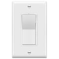 TOPGREENER Kalide Dimmer Paddle Light Switch, LED Slide Dimmer Switch, Full Range Dimming, Single Pole/3-Way, Dimmable 300W LED/CFL Lights, Neutral Wire Not Required, Wall Plate Included, White,1 Pack