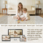 Area Rugs 9x12 Living Room: Bedroom Washable Carpet Natural Beige - Image 5