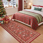 2x6 Christmas Runner Rug for Hallway,Washable Kitchen Rugs,Red - Image 5