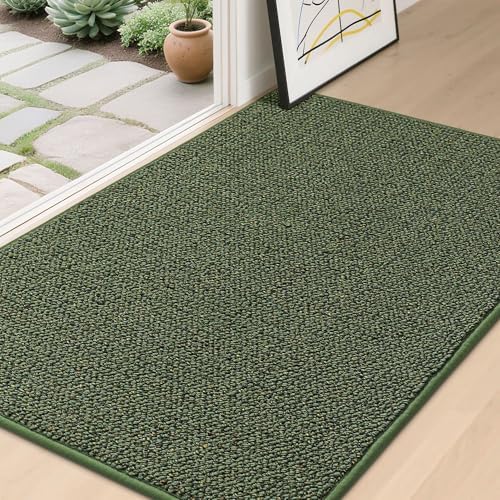 BEQHAUSE Dirt Trapper Door Mat 32" x 48", Non-Slip Washable Doormats, Green by BEQHAUSE