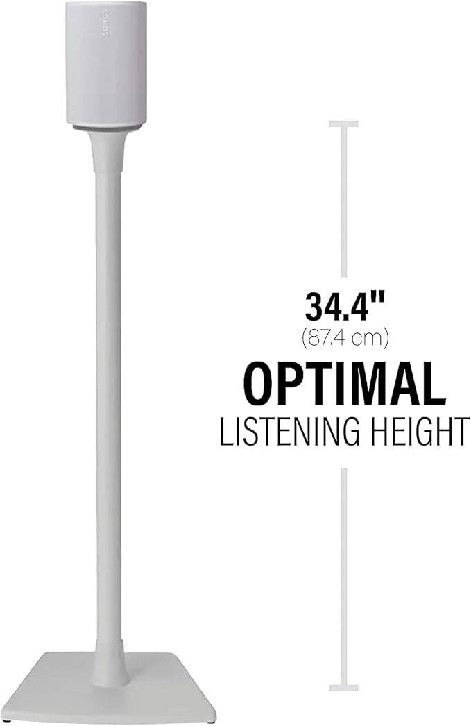 Sanus Wireless Speaker Stand for Sonos Era 100™ - Pair White |, Perfect Stand Setup for Easy and Secure Mounting of New Sonos Era 100™ Speakers - OSSE12-W2