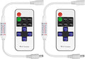 RF Mini Wireless Remote Controller for Single Color 3528 5050 LED Strip Lights, Wireless Remote Control with White DC Connector, RF Dimmer for 12V DC LED Ribbon, Shelf Lights（2 Park）