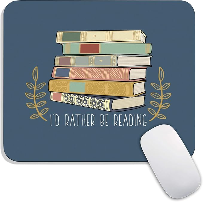 Armanza Square Mouse Pad Books, Personalized Premium-Textured Custom Mouse Mat Design, Washable Mousepad Cloth, Non-Slip Rubber Base Computer Mouse Pads for Wireless Mouse