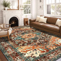 Yamaziot 8x10 Large Area Rug, Non-Slip Washable Boho Living Room Rug by Yamaziot
