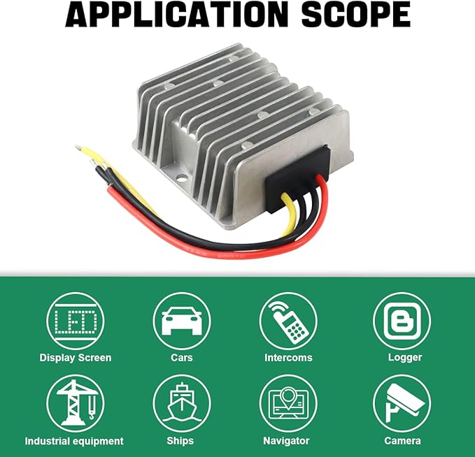 DC Buck Converter 36V/48V to 12V 20A 240W DC Step Down Converter Power Supply, Voltage Regulator for Car, Truck, Golf Cart, LED Light, CCTV(Input 35-60V)
