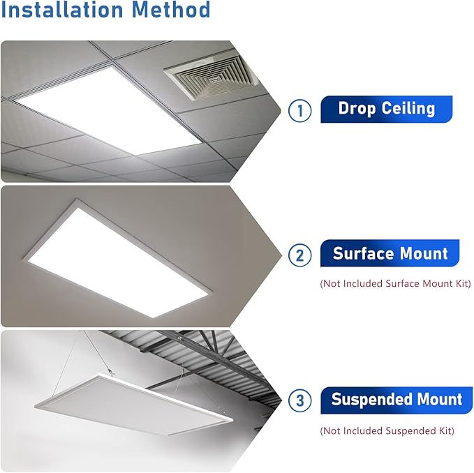 CycevSun 2x4 LED Flat Panel Light Drop Ceiling 0-10V Dimmable, 30/40/50W Selectable, 3000K 4000K 5000K Switchable, 120-277V, ETL Listed, 24 Pack