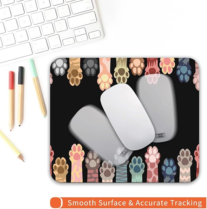 Armanza Square Mouse Pad Cute Cat Claw,Personalized Premium-Textured Custom Mouse Mat Design,Washable Mousepad Cloth,Non-Slip Rubber Base Computer Mouse Pads for Wireless Mouse