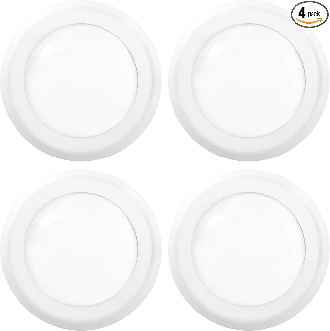 Sunco LED Disc Lights Ceiling 6 Inch, Flush Mount Disk Light, Recessed Can Lighting, 1050 LM, 15W (75W Equivalent), 4000K Cool White, Dimmable, Damp Rated ETL 4 Pack.