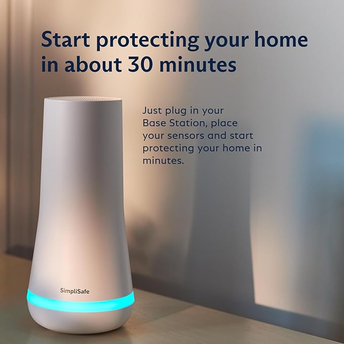SimpliSafe 12 Piece Wireless Home Security System w/HD Camera - Optional 24/7 Professional Monitoring - No Contract - Compatible with Alexa and Google Assistant, White