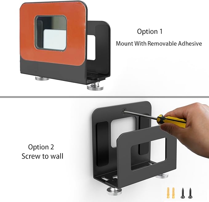 Monzlteck Adjustable Small Device Wall Mount Holder for Apple TV,ROKU,Router,Modem and Other Media Players
