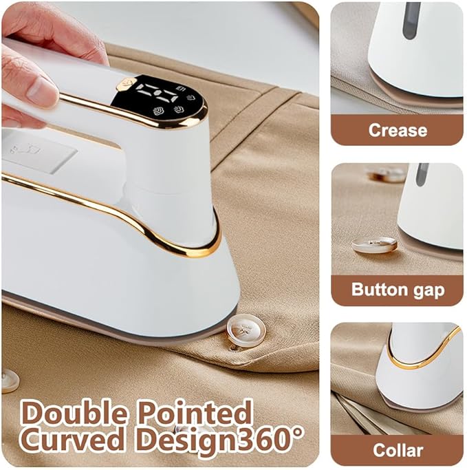 Steamer Iron,3-speed Adjustment Electric Ironing Machine 180° Rotatable Wet & Dry for Powerful Clothes Wrinkle Removal