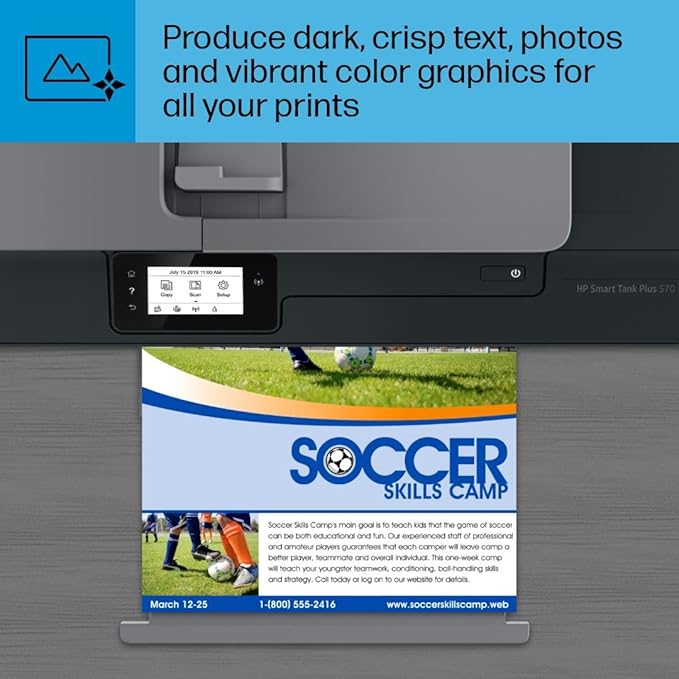 HP Smart Tank Plus 570 Wireless All-in-One Ink Tank Printer with up to 2 Years of Ink Included (5HX14A)