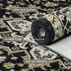 2x3 Area Rugs Living Room: Washable Rug for Bedroom Black Gold - Image 7