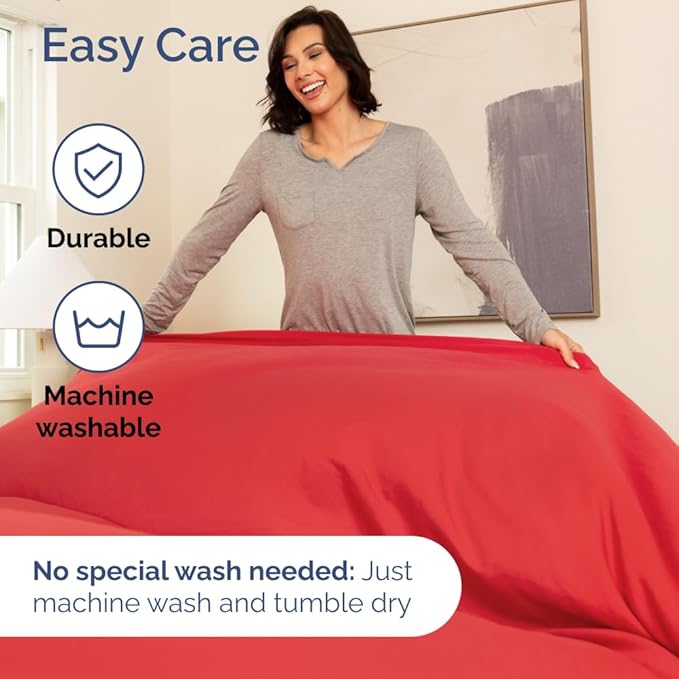 Split Head King Sheet Set – 4 Piece Flex Split Top King Sheets for Adjustable Beds - Fits 14” to 16" Mattress with Deep Pockets - Ultra-Soft, Breathable & Cooling - Luxury Bedding & Wrinkle Free - Red