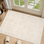 Washable Area Rugs 2x3: Neutral Living Room Bedroom Carpet Beige by Luxturiy