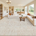 10x12 Area Rugs Living Room: Bedroom Washable Carpet Warm Beige by Luxturiy