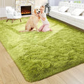 9x12 Extra Large Green Fluffy Area Rug Non-Slip for Living Room Bedroom by ModernHomeDecor