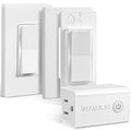 SURAIELEC 3 Way Wireless Light Switch, Remote Control Outlet, Decorator Rocker Wall Switch, 15 AMP, 100ft RF Range, No Wiring No WiFi, for Plug in Pendant Light, Lamp, Small Electrical Appliance