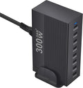 OHLOPL 300W 8-Port GaN PD3.1 Desktop Charging Station | Intelligent Power Allocation, Ideal for Office and Home, Safely Charges Laptops, Phones, Tablets, and Watches
