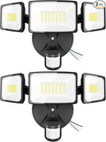 Onforu 2 Pack 75W LED Motion Sensor Outdoor Lights, 7000LM Dusk to Dawn Outdoor Lighting, 6500K Motion Detector Flood Light, IP65 Waterproof Hardwired LED Security Light for Yard Garage