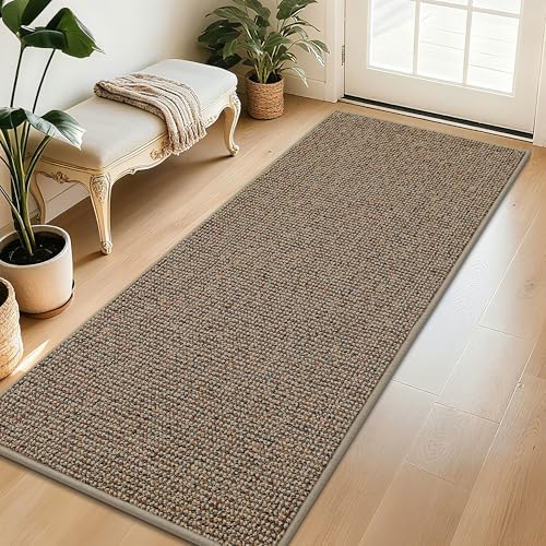 BEQHAUSE Dirt Trapper Door Mat 32" x 72", Non-Slip Washable Doormats, Beige by BEQHAUSE