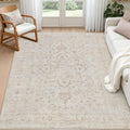 6x9 Area Rugs Living Room: Bedroom Washable Carpet Warm Beige by Luxturiy