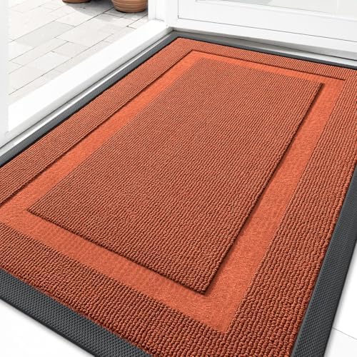 OLANLY Front Door Mat Outside 29.5x17, All-Season Heavy-Duty Rubber Doormat by OLANLY