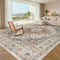 Madane 8x10 Area Rugs for Living Room, Non-Slip Washable Rug, Turmeric/Grey by Madane