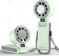 PlayHot Upgraded Portable Handheld Fan with 60°F Ice Cooling, Up tp 12Hrs Hand Held Portables Fans, 5 Speed 25550RPM Powerful Portable Fan Handheld, Hand/Neck/Desk Fan 3 IN 1(Green)
