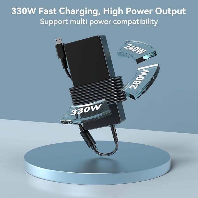 OSISZI 330W ADP-330GB D Laptop Charger Compatible with MSI Titan 18 HX Titan GT77 HX A2X A14V Vector 16 17 GP76 HX AI 16" 400 Gaming Raider 18 A18 HX AI 18“ GE68HX GE78HX RTX5090 Power AC Adapter