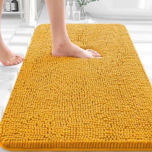 OLANLY Bathroom Rugs 32x20, Extra Soft Absorbent Chenille Bath Rugs by OLANLY