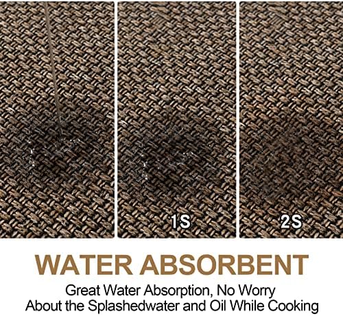 SUMLANS Kitchen Mat for Floor, Washable Non Slip Rugs, Brown - Image 6