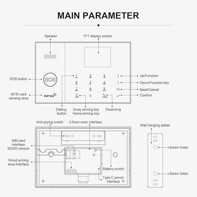 PGST Home Alarm System with T21W HD 5MP Security Camera,Wireless Home Security System with Door Alarm Sensor,Motion Detector,SOS Button,APP Instant Alerts for Villa,Apartment,Kids Safety,Pets