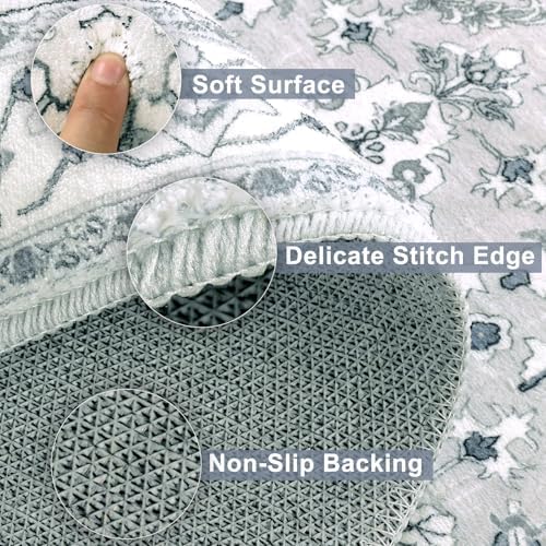 Yamaziot Washable Runner Rug, 2x8 Non-Slip Boho Vintage Hallway Kitchen Rug - Image 4