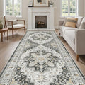 Madane 4x12 Wide Hallway Runner Rug Washable for Living Room, Black by Madane